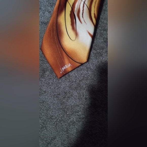 J. Garcia silk tie bundle.  1 orange, 1 green, 1 purple Preppy - Picture 2 of 7